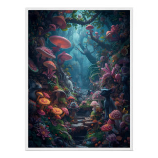 Psychedelische bosposter perfect poster