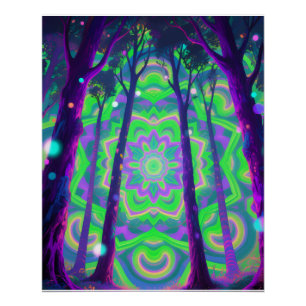 Psychedelische bosposter perfect poster
