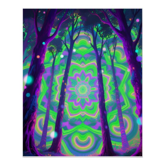 Psychedelische bosposter perfect poster (Voorkant)