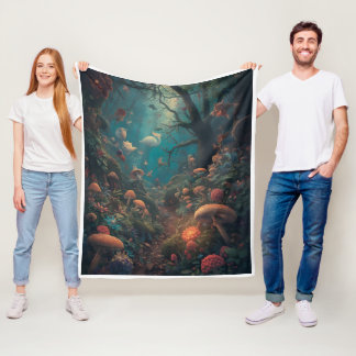 Psychedelische bosvachtdeken fleece deken