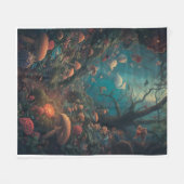 Psychedelische bosvachtdeken fleece deken (Voorkant (Horizontaal))
