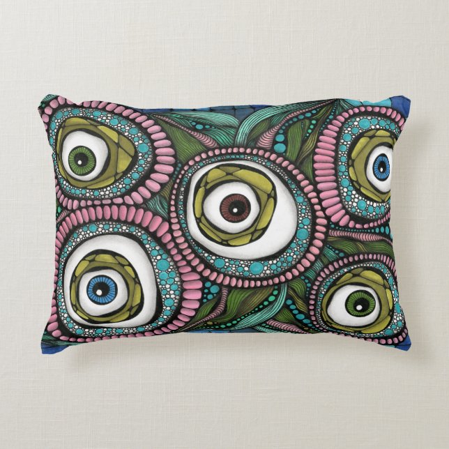 Psychedelische Boze Oog Zentangle Lenden Kussen -  (Voorkant)