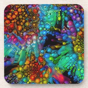 Psychedelische Bubble Burst Abstracte madeliefjes Bier Onderzetter