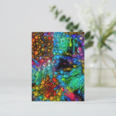 Psychedelische Bubble Burst Abstracte madeliefjes Briefkaart (Staand voorkant)