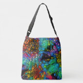 Psychedelische Bubble Burst Abstracte madeliefjes Crossbody Tas (Achterkant)