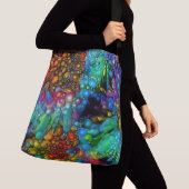Psychedelische Bubble Burst Abstracte madeliefjes Crossbody Tas (Dichtbij)