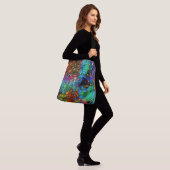 Psychedelische Bubble Burst Abstracte madeliefjes Crossbody Tas (Op model)