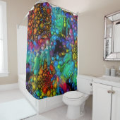 Psychedelische Bubble Burst Abstracte madeliefjes Douchegordijn (In situ)