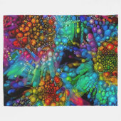 Psychedelische Bubble Burst Abstracte madeliefjes Fleece Deken (Voorkant (Horizontaal))