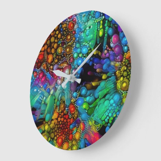 Psychedelische Bubble Burst Abstracte madeliefjes Grote Klok (Hoek)