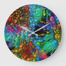 Psychedelische Bubble Burst Abstracte madeliefjes Grote Klok