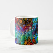 Psychedelische Bubble Burst Abstracte madeliefjes Koffiemok (Voorkant links)