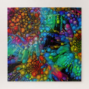Psychedelische Bubble Burst Abstracte madeliefjes Legpuzzel