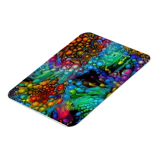 Psychedelische Bubble Burst Abstracte madeliefjes Magneet (Linkerzijde)