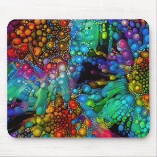 Psychedelische Bubble Burst Abstracte madeliefjes Muismat