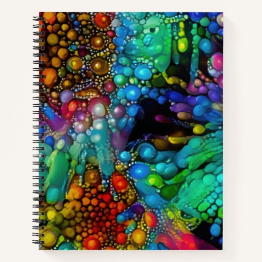 Psychedelische Bubble Burst Abstracte madeliefjes Notitieboek (Voorkant)
