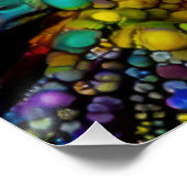 Psychedelische Bubble Burst Abstracte madeliefjes Perfect Poster (Hoek)