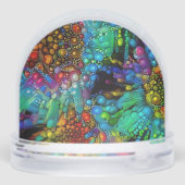 Psychedelische Bubble Burst Abstracte madeliefjes Sneeuwbol (Achterkant)