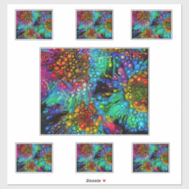 Psychedelische Bubble Burst Abstracte madeliefjes Sticker