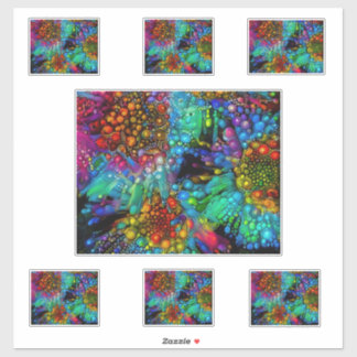 Psychedelische Bubble Burst Abstracte madeliefjes Sticker
