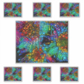 Psychedelische Bubble Burst Abstracte madeliefjes Sticker (Voorkant)