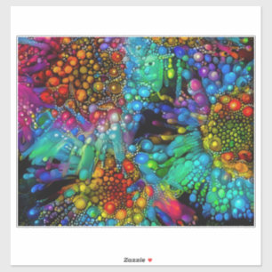 Psychedelische Bubble Burst Abstracte madeliefjes Sticker