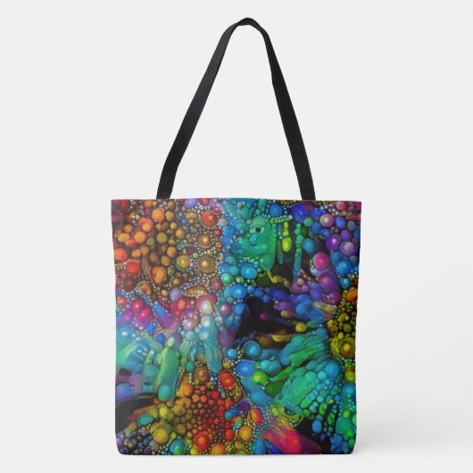 Psychedelische Bubble Burst Abstracte madeliefjes Tote Bag (Voorkant)