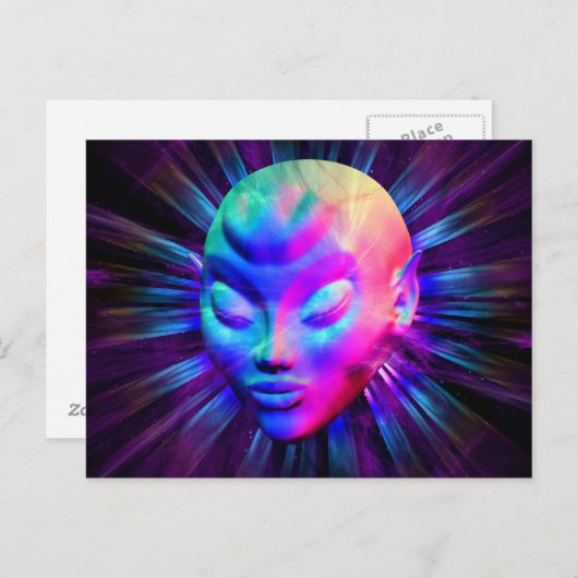 Psychedelische buitenaardse meditatie Briefkaarten (Voorkant / Achterkant)