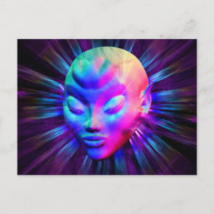 Psychedelische buitenaardse meditatie Briefkaarten
