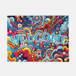 Psychedelische bunte Grafik Deurmat