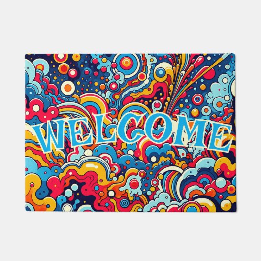 Psychedelische bunte Grafik Deurmat (Voorkant)