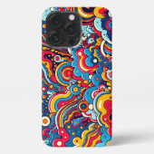 Psychedelische bunte Grafik iPhone Hoesje (Achterkant)