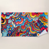Psychedelische bunte Grafik Strandlaken (Voorkant)