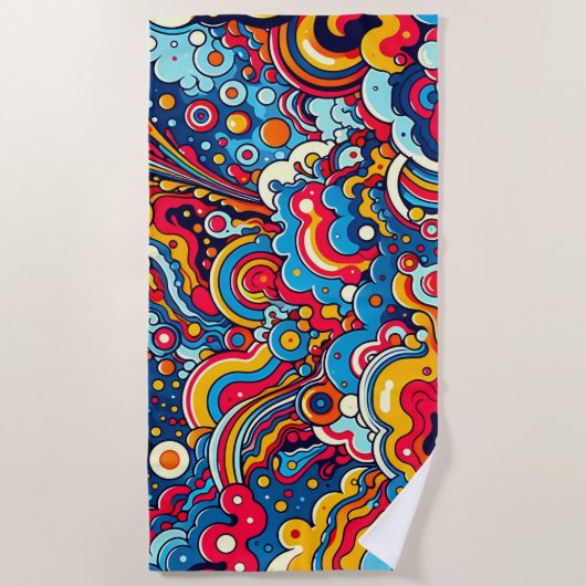Psychedelische bunte Grafik Strandlaken (Voorkant)