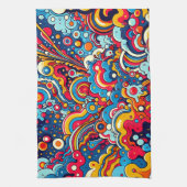 Psychedelische bunte Grafik Theedoek (Verticaal)