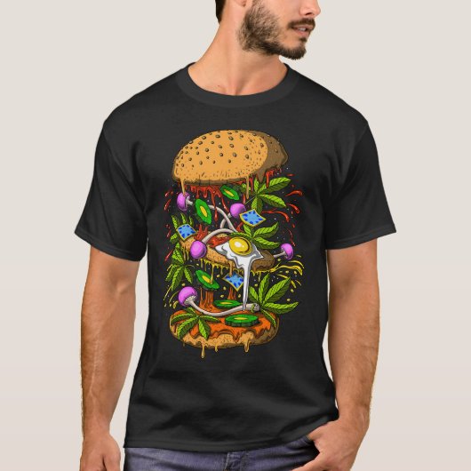 Psychedelische Burger T-shirt (Voorkant)