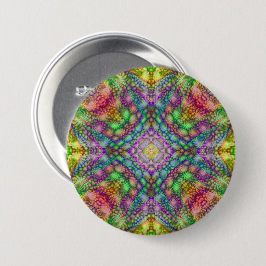 Psychedelische Buttonnen, vierkant of rond Ronde Button 7,6 Cm (Voorkant /achterkant)