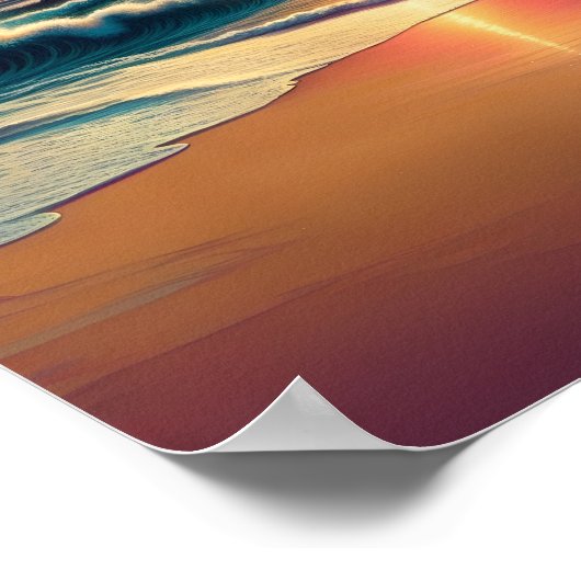 Psychedelische Celestial Sunset Beach Sublimatie Poster (Hoek)