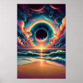 Psychedelische Celestial Sunset Beach Sublimatie Poster (Voorkant)