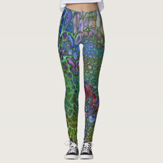 Psychedelische cellen donkere leggings