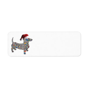 Psychedelische Cheetah Dachshund Etiket