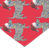 Psychedelische-Cheetah-Doxie-Sinterklaas Korte Tafelloper (Hoek)