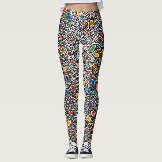 Psychedelische Cheetah Leggings (Voorkant)