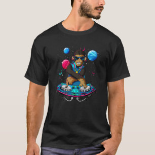 Psychedelische Chimpansee DJ EDM Raver Trance Muzi T-shirt