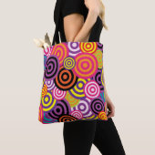 psychedelische cirkels canvas tas (Dichtbij)