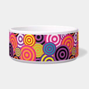 psychedelische cirkels kat food bowl voerbakje
