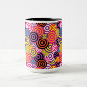 psychedelische cirkels koffiemok mok (Midden)