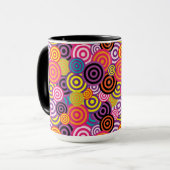 psychedelische cirkels koffiemok mok (Voorkant links)