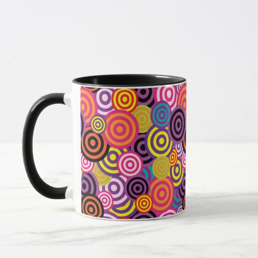 psychedelische cirkels koffiemok mok (Links)