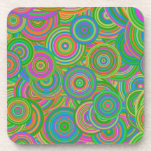 Psychedelische Cirkels Plastic Onderzetter